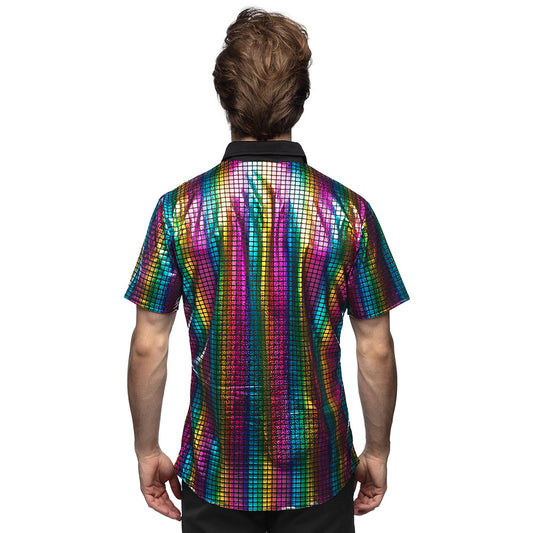 Chemise Disco Diamond arc-en-ciel