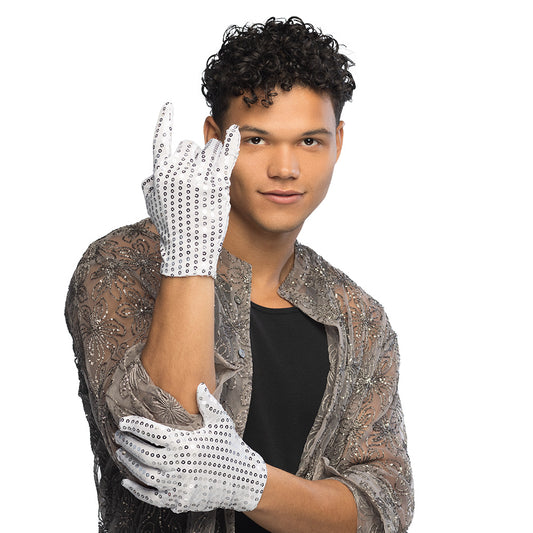 Gants poignet Sequins argent