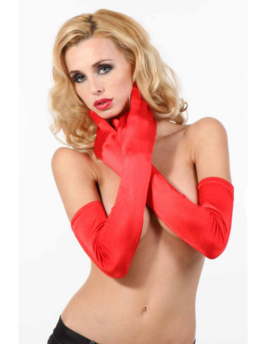 Gants extra longs Lycra satin