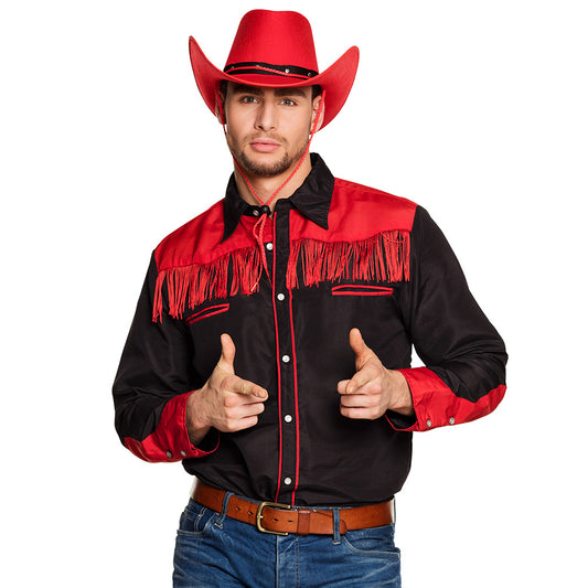 Chemise Western noir/rouge