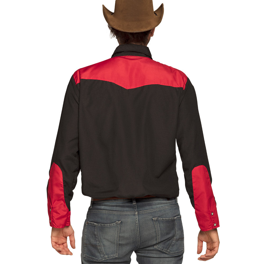 Chemise Western noir/rouge