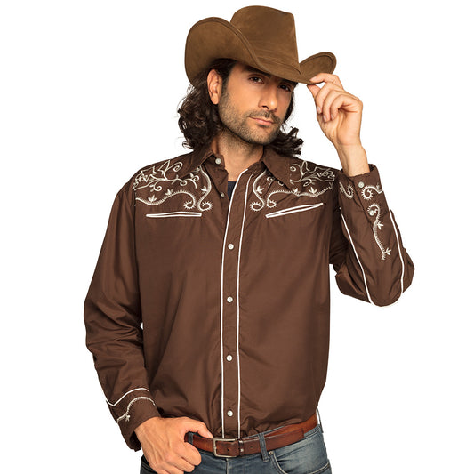 Chemise Western brun
