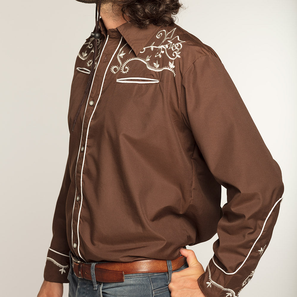 Chemise Western brun