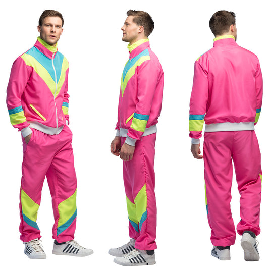 Survêtement Retro homme rose fluo
