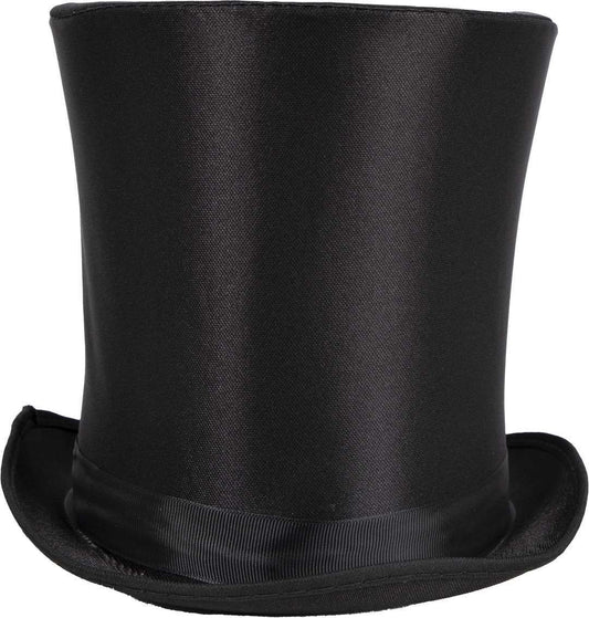 Chapeau haut de forme satiné - adulte - noir - 20 cm