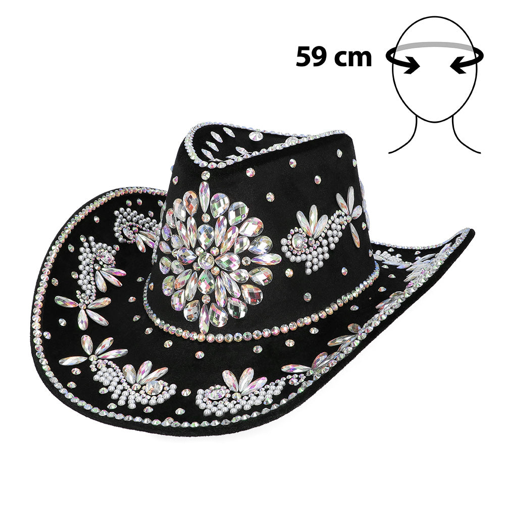 Chapeau cowboy Crystal noir