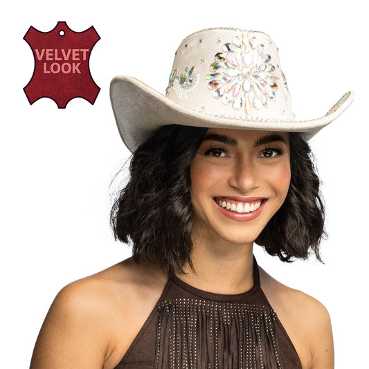 Chapeau cowboy Crystal beige