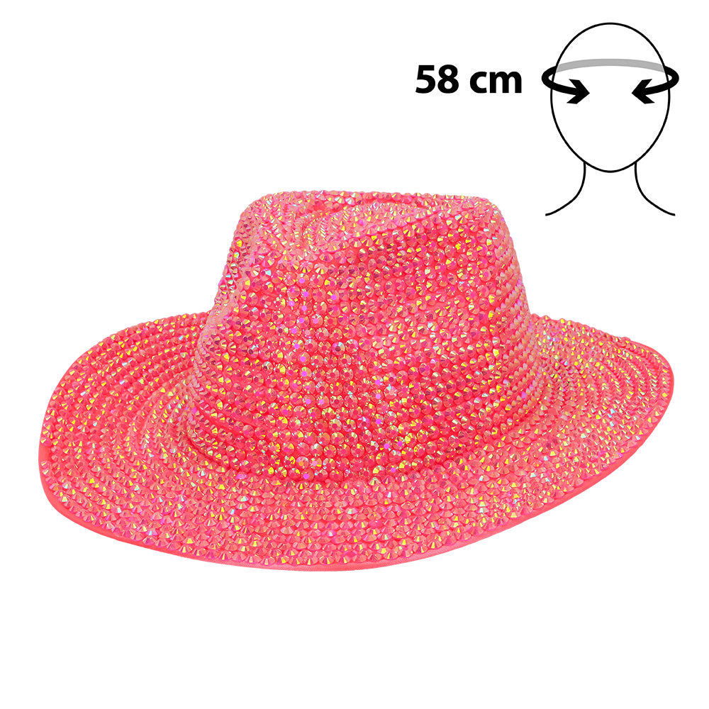 Chapeau cowboy Aurora rose fluo