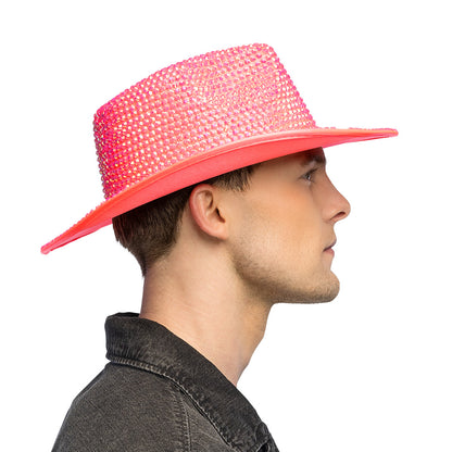 Chapeau cowboy Aurora rose fluo
