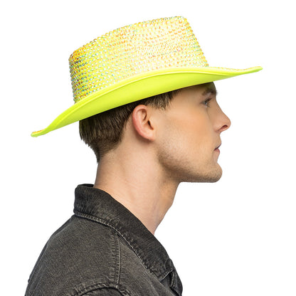 Chapeau cowboy Aurora jaune fluo