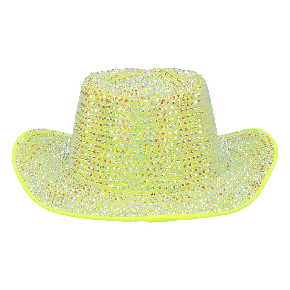 Chapeau cowboy Aurora jaune fluo