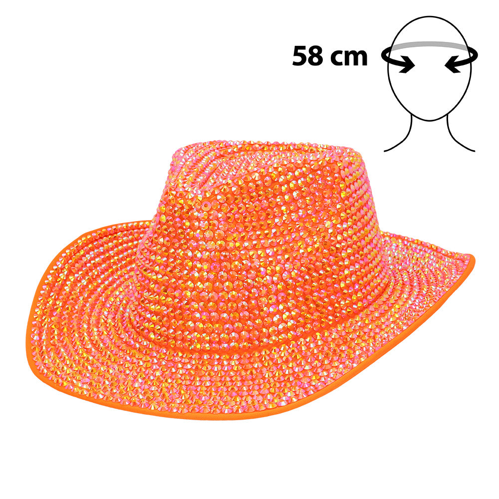 Chapeau cowboy Aurora orange fluo