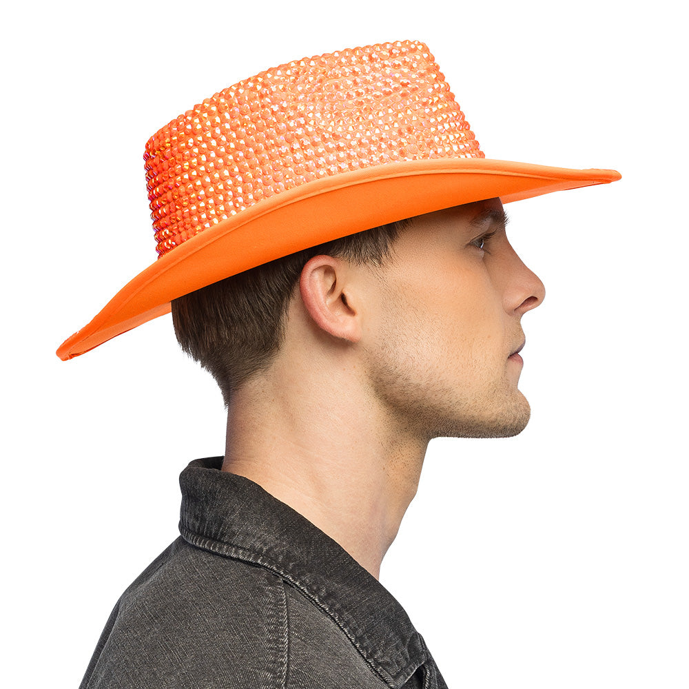 Chapeau cowboy Aurora orange fluo