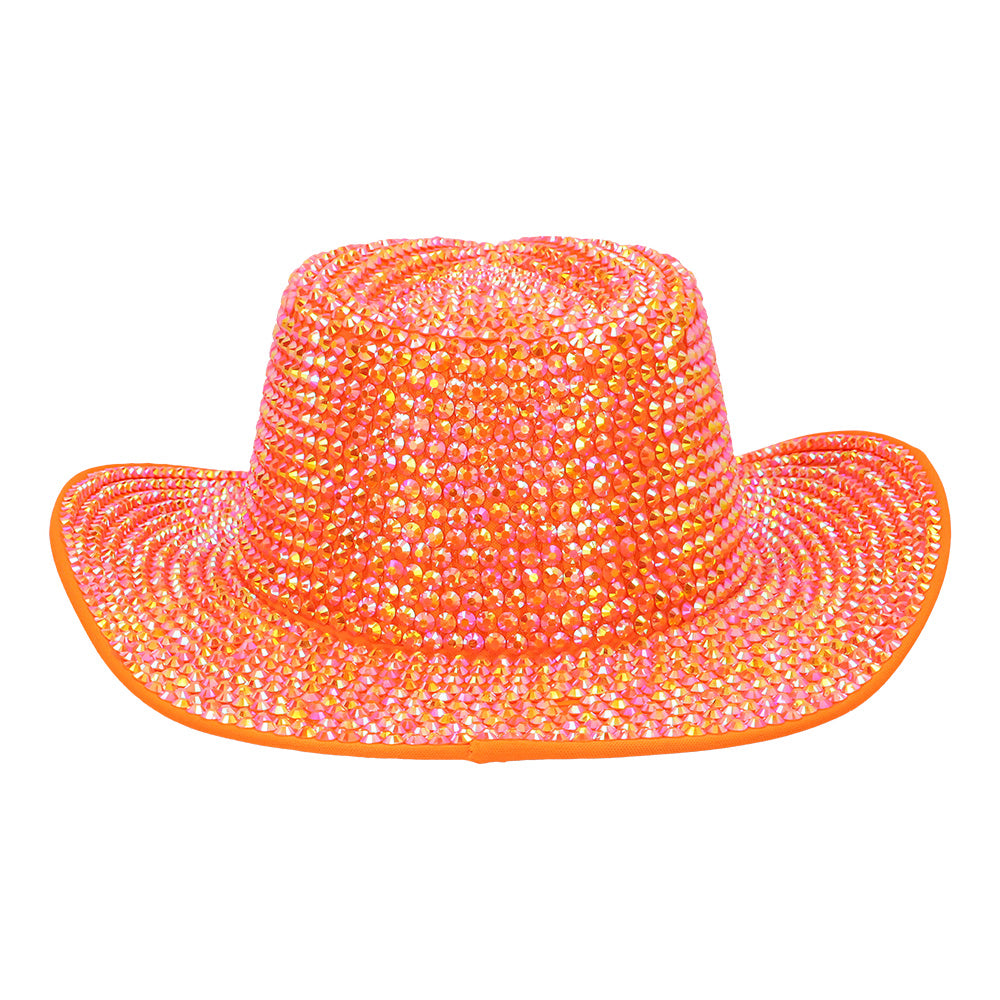 Chapeau cowboy Aurora orange fluo