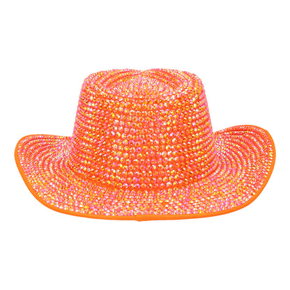 Chapeau cowboy Aurora orange fluo