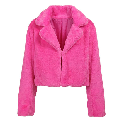 Veston Fluffy rave rose fluo