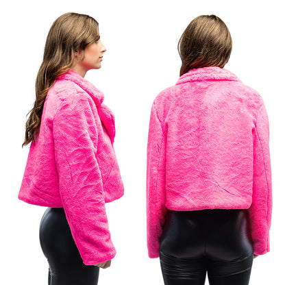 Veston Fluffy rave rose fluo