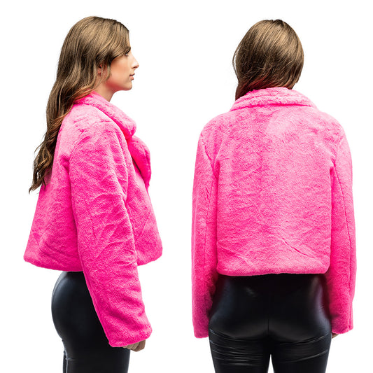 Veston Fluffy rave rose fluo