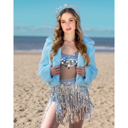 Veston Fluffy rave bleu clair