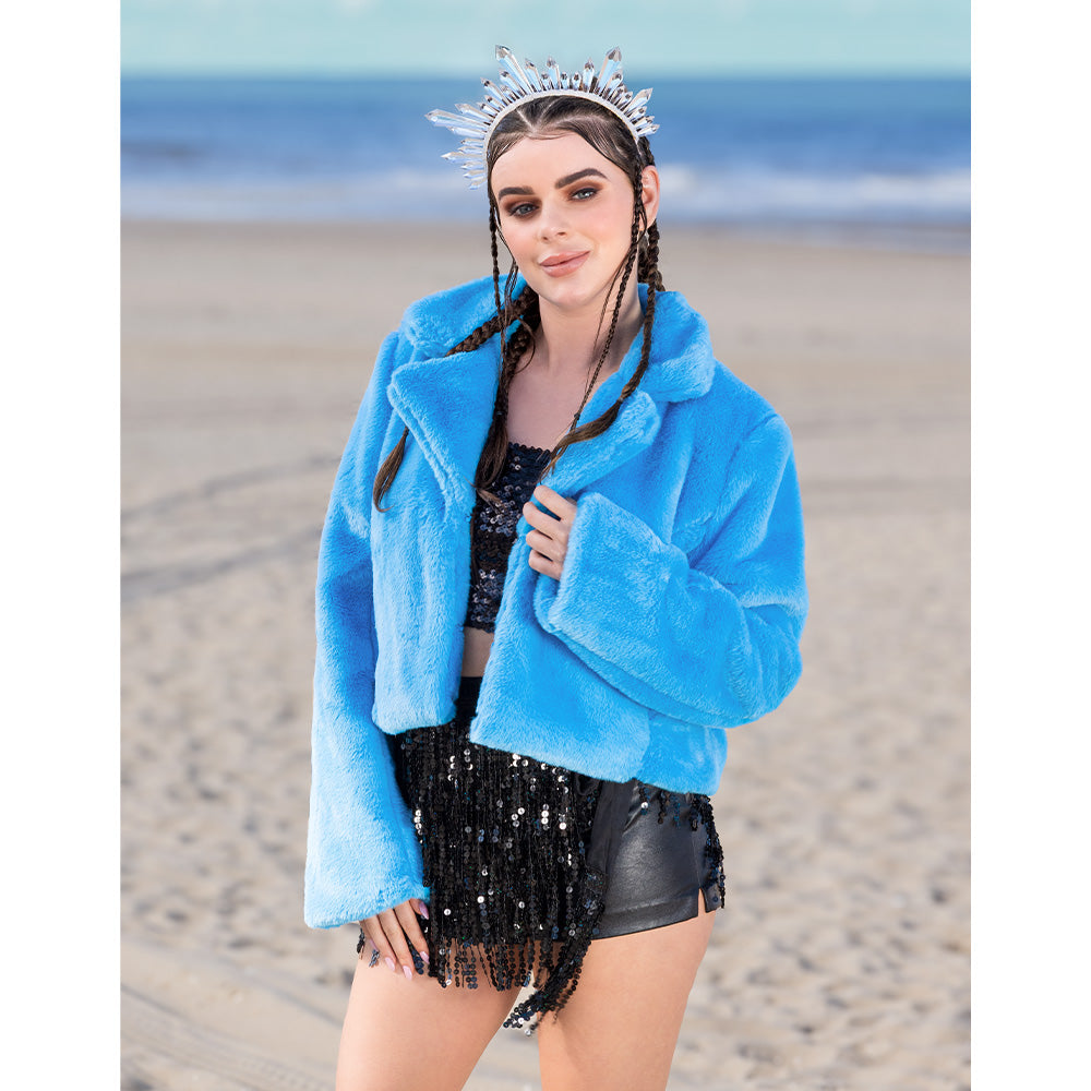 Veston Fluffy rave turquoise