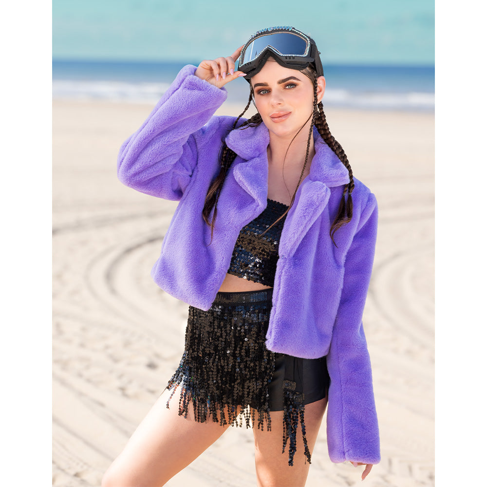Veston Fluffy rave lilas