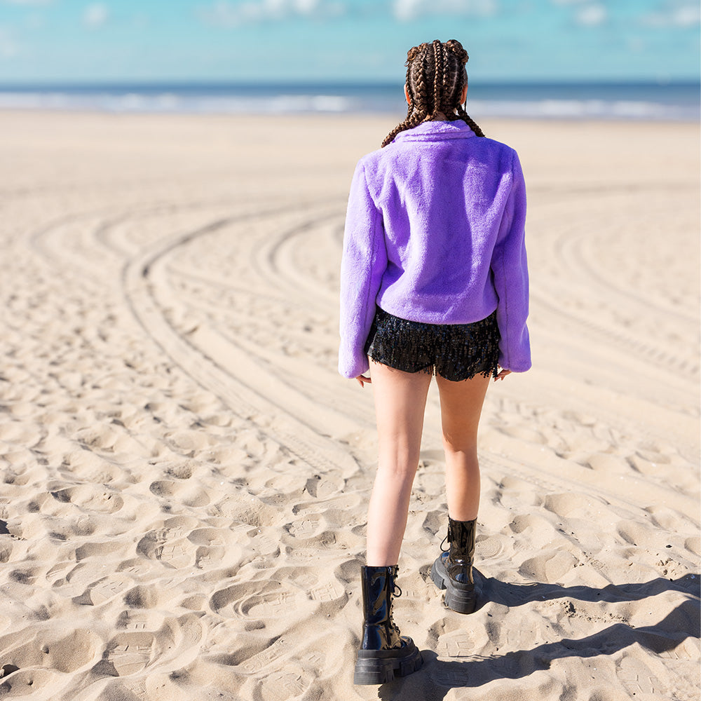 Veston Fluffy rave lilas